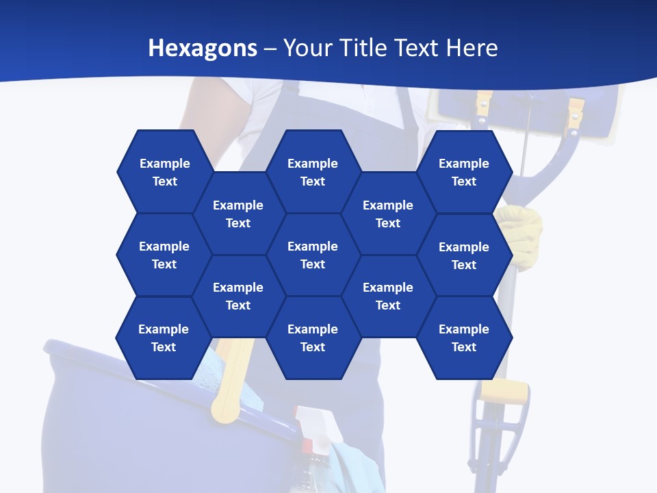 A Cute Maid Cleaner Woman With Mop And Bucket PowerPoint Template