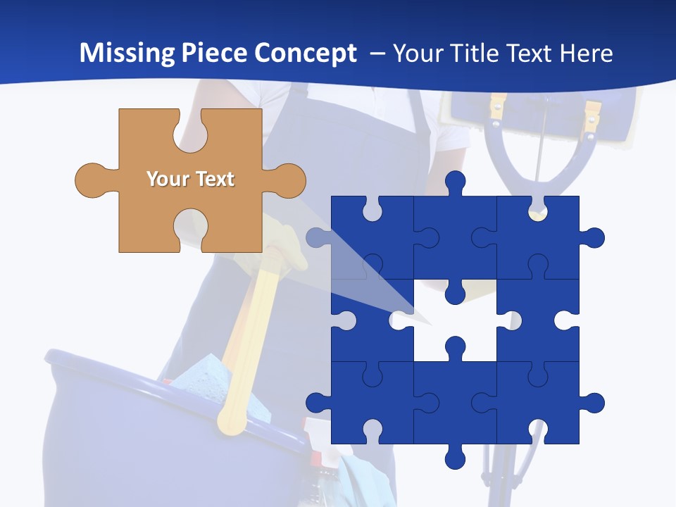 A Cute Maid Cleaner Woman With Mop And Bucket PowerPoint Template