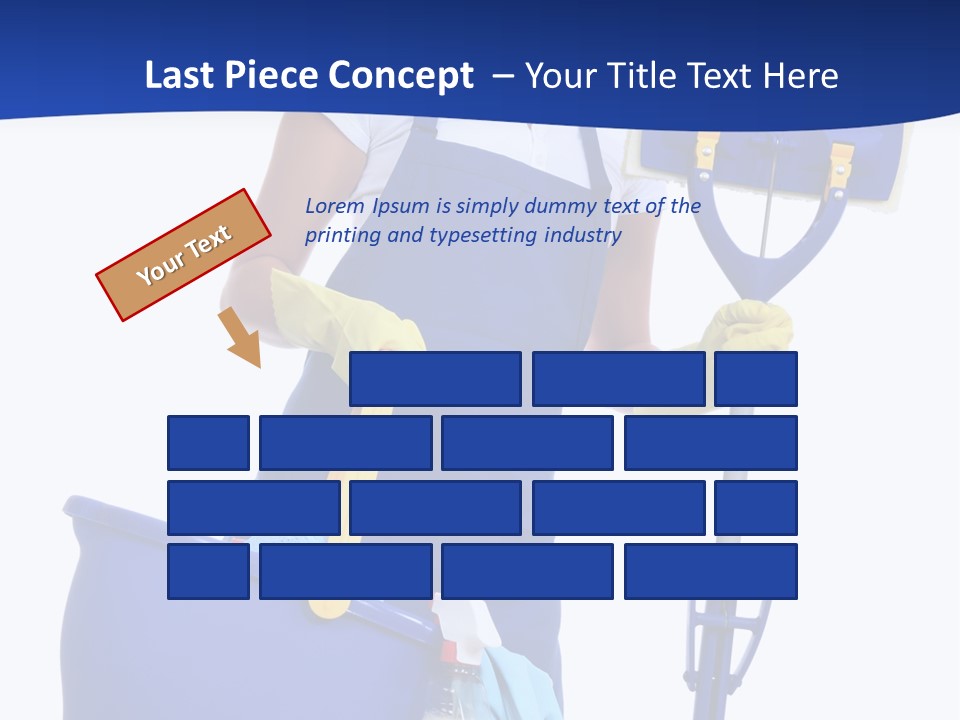 A Cute Maid Cleaner Woman With Mop And Bucket PowerPoint Template