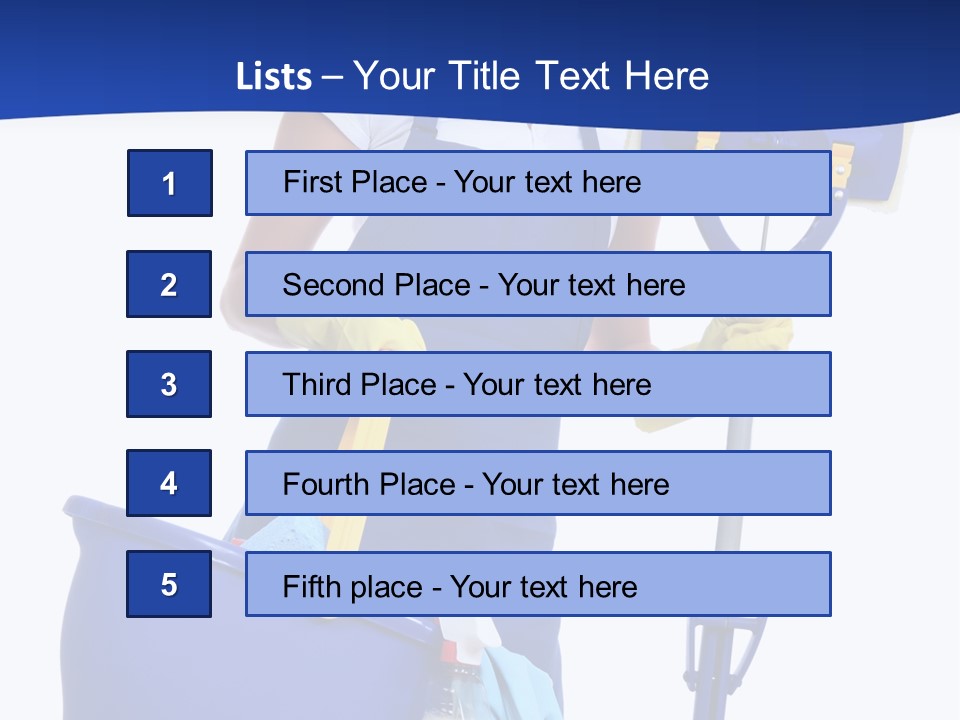 A Cute Maid Cleaner Woman With Mop And Bucket PowerPoint Template