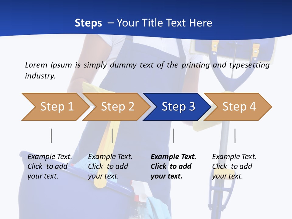 A Cute Maid Cleaner Woman With Mop And Bucket PowerPoint Template