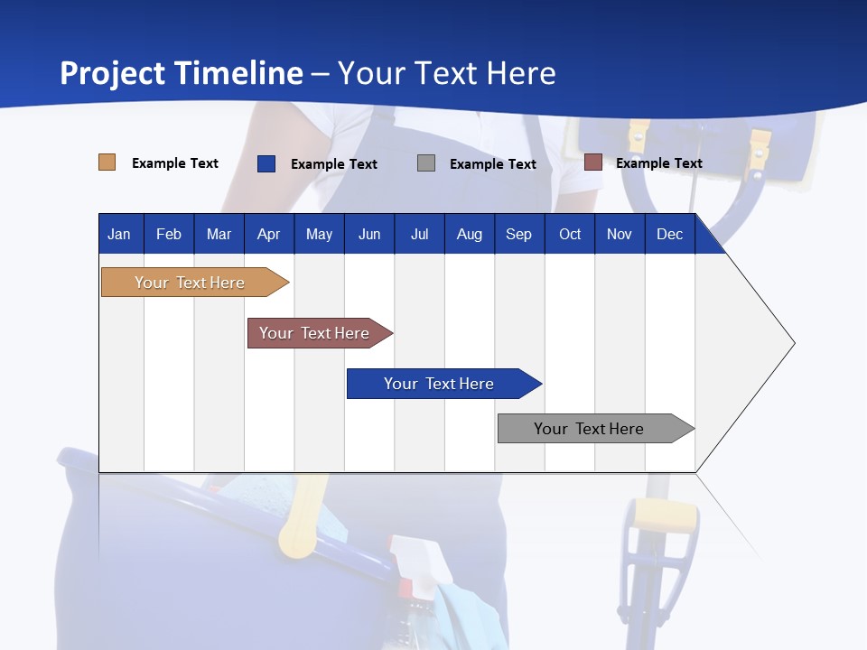 A Cute Maid Cleaner Woman With Mop And Bucket PowerPoint Template