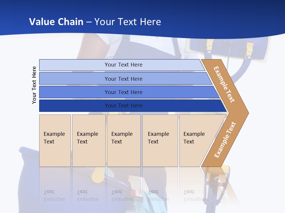 A Cute Maid Cleaner Woman With Mop And Bucket PowerPoint Template