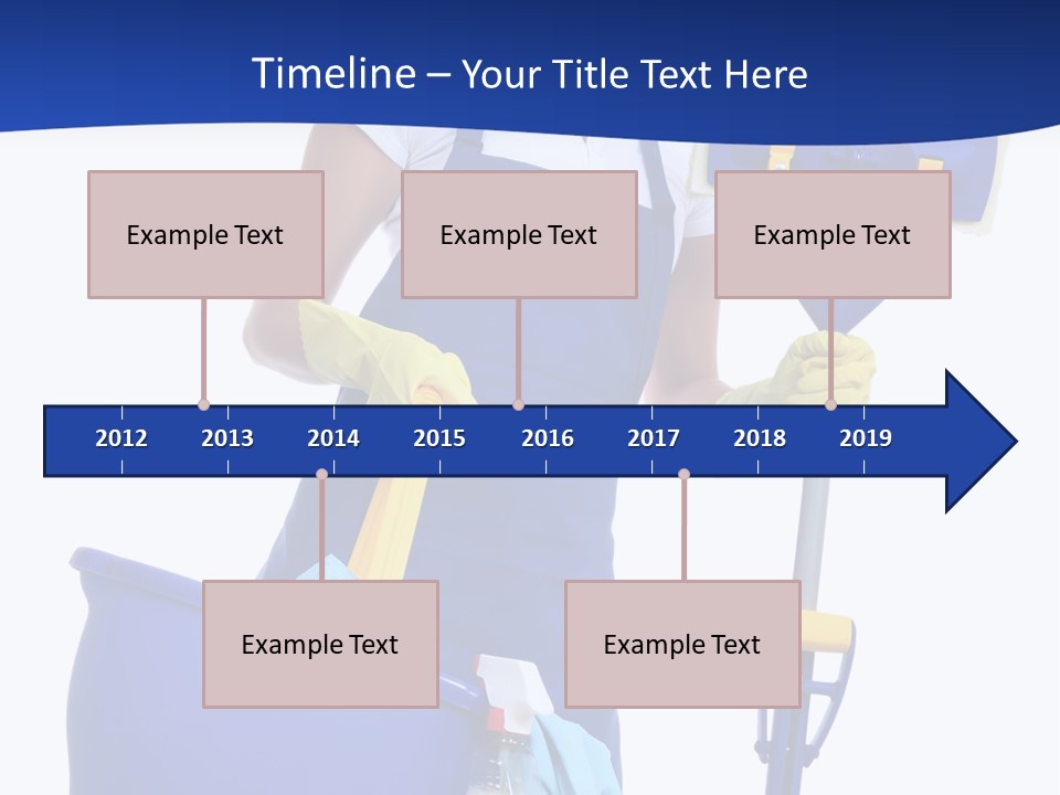 A Cute Maid Cleaner Woman With Mop And Bucket PowerPoint Template