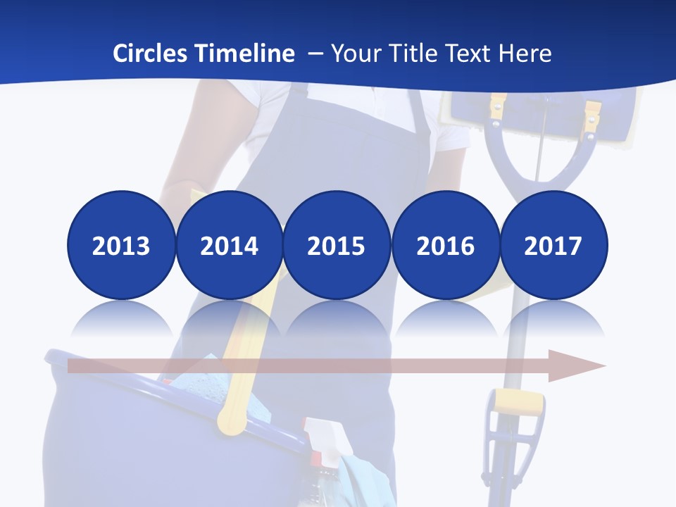 A Cute Maid Cleaner Woman With Mop And Bucket PowerPoint Template