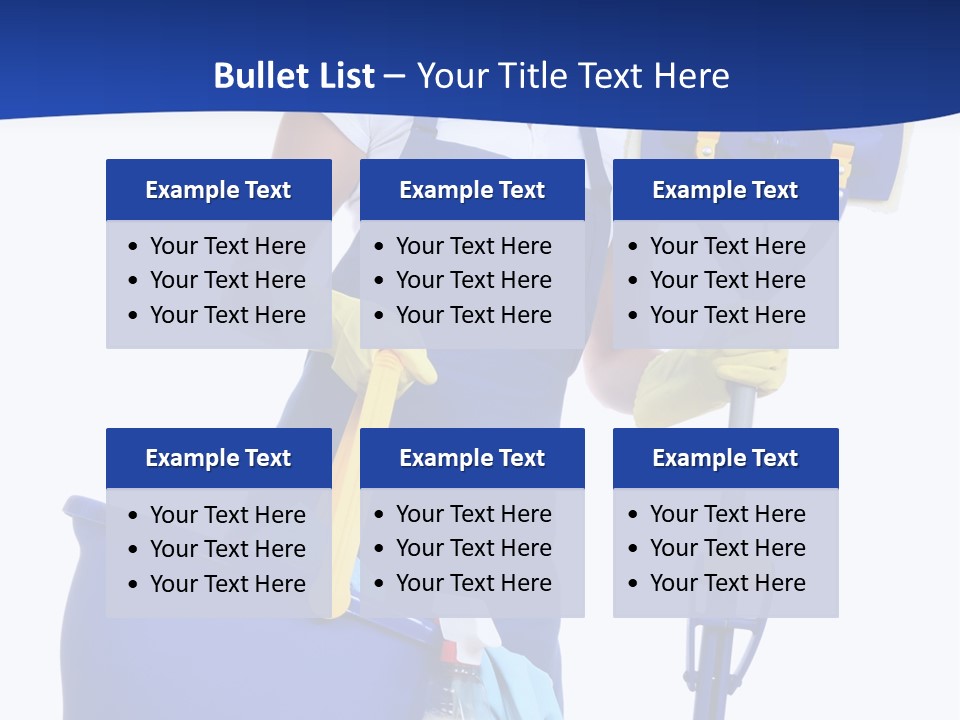 A Cute Maid Cleaner Woman With Mop And Bucket PowerPoint Template