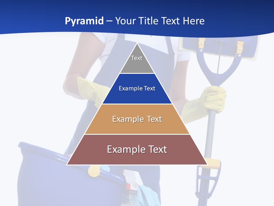 A Cute Maid Cleaner Woman With Mop And Bucket PowerPoint Template