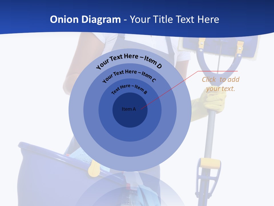 A Cute Maid Cleaner Woman With Mop And Bucket PowerPoint Template