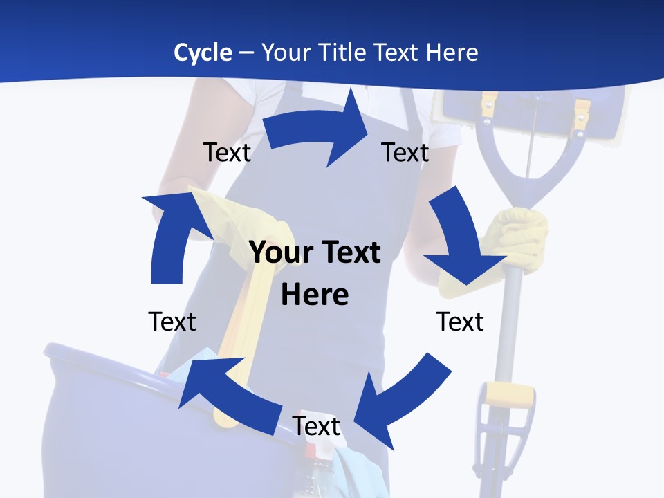 A Cute Maid Cleaner Woman With Mop And Bucket PowerPoint Template