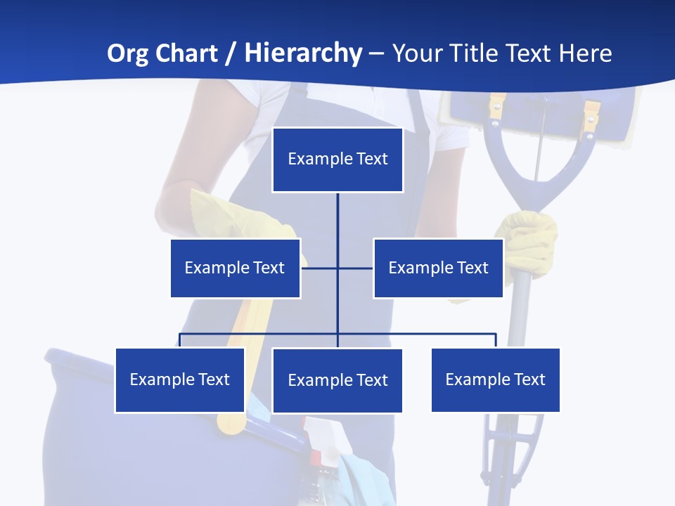 A Cute Maid Cleaner Woman With Mop And Bucket PowerPoint Template