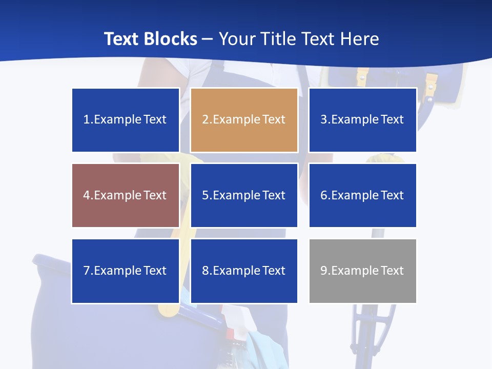 A Cute Maid Cleaner Woman With Mop And Bucket PowerPoint Template