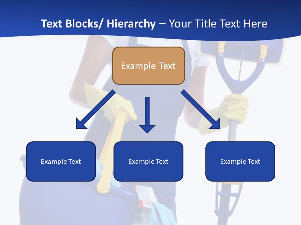 A Cute Maid Cleaner Woman With Mop And Bucket PowerPoint Template