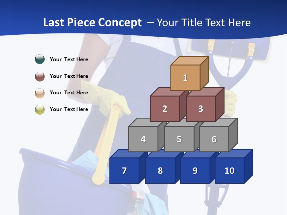 A Cute Maid Cleaner Woman With Mop And Bucket PowerPoint Template