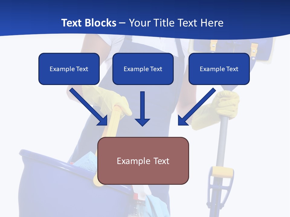 A Cute Maid Cleaner Woman With Mop And Bucket PowerPoint Template