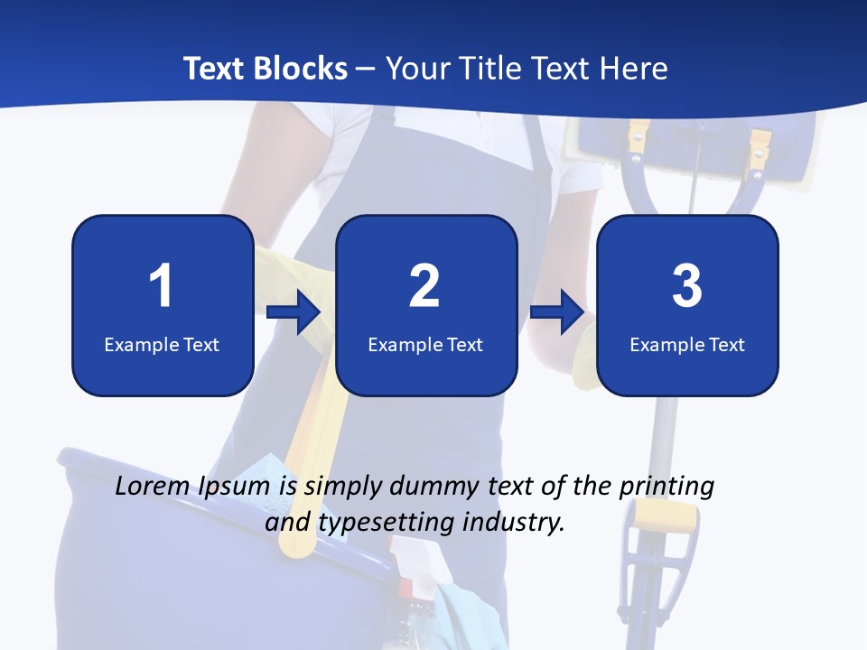 A Cute Maid Cleaner Woman With Mop And Bucket PowerPoint Template
