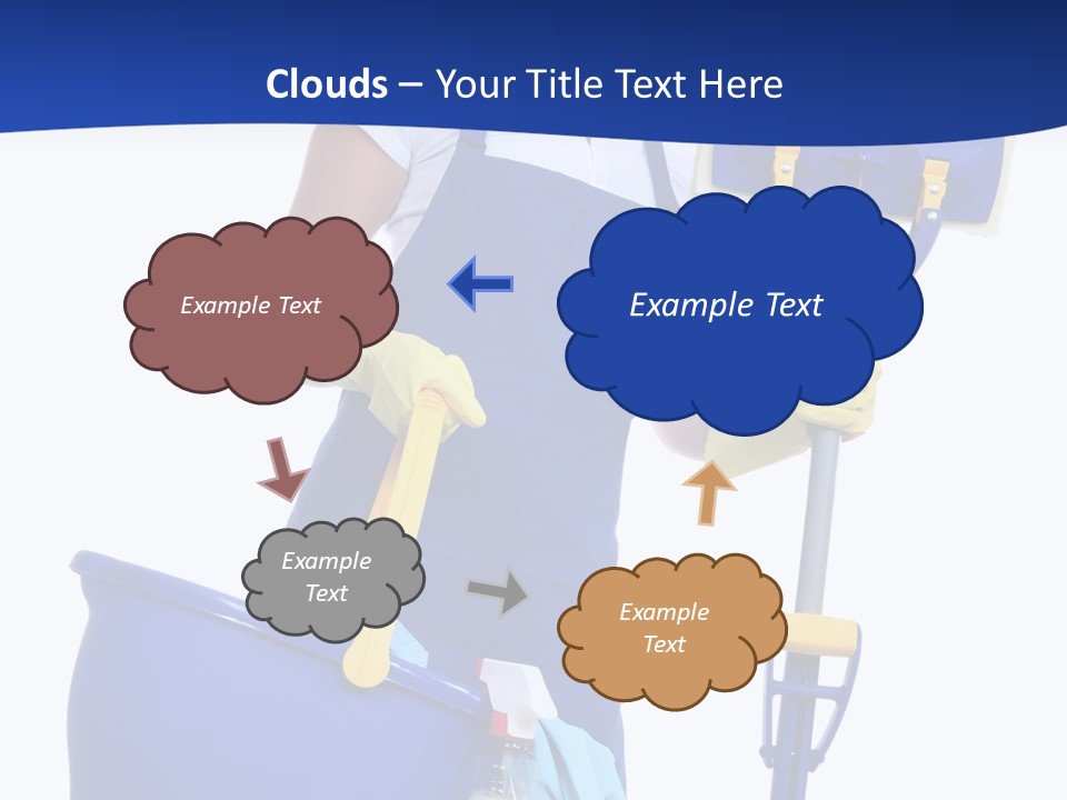 A Cute Maid Cleaner Woman With Mop And Bucket PowerPoint Template