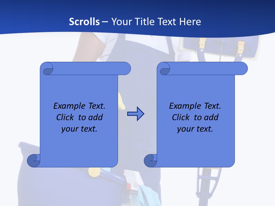 A Cute Maid Cleaner Woman With Mop And Bucket PowerPoint Template