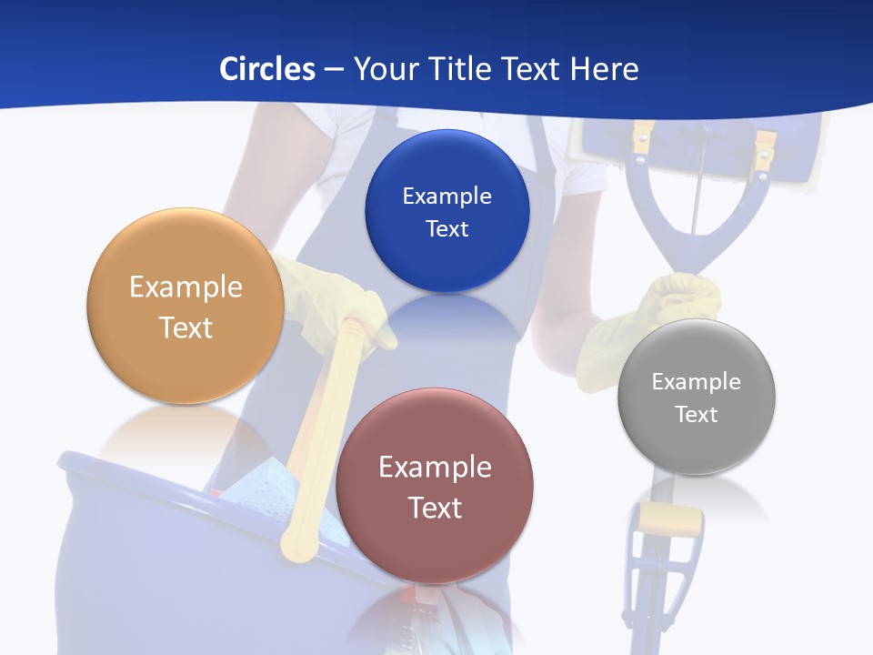 A Cute Maid Cleaner Woman With Mop And Bucket PowerPoint Template