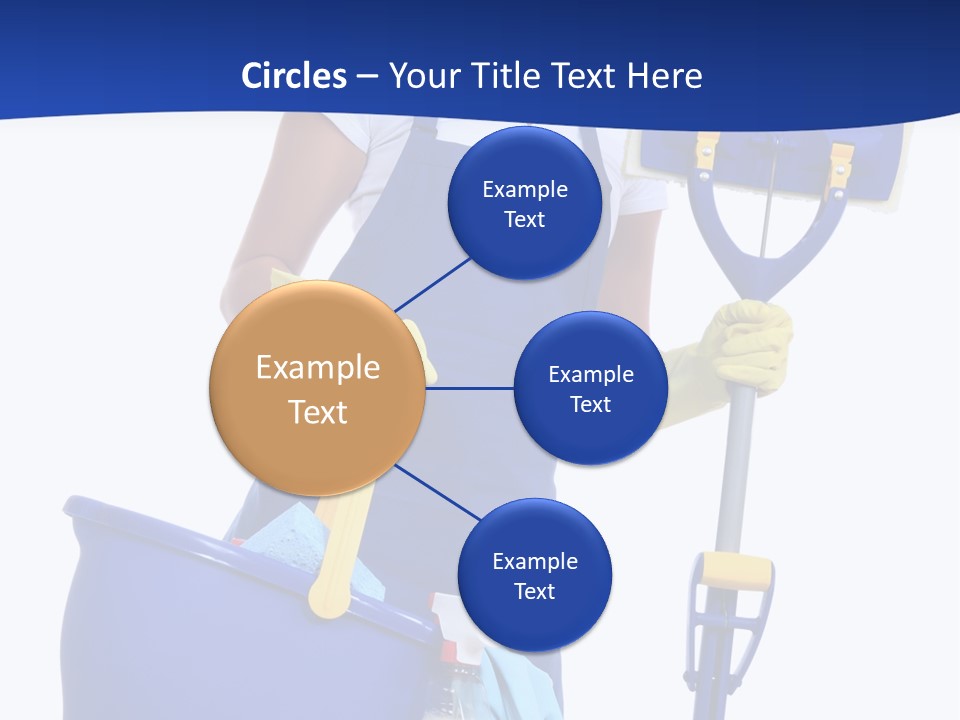 A Cute Maid Cleaner Woman With Mop And Bucket PowerPoint Template