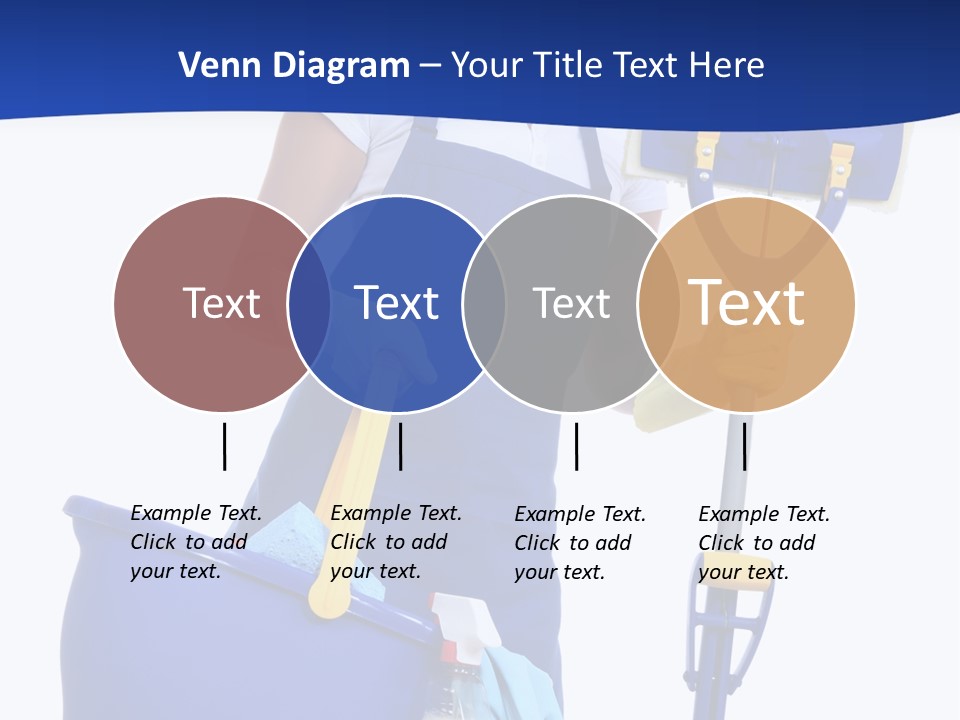A Cute Maid Cleaner Woman With Mop And Bucket PowerPoint Template