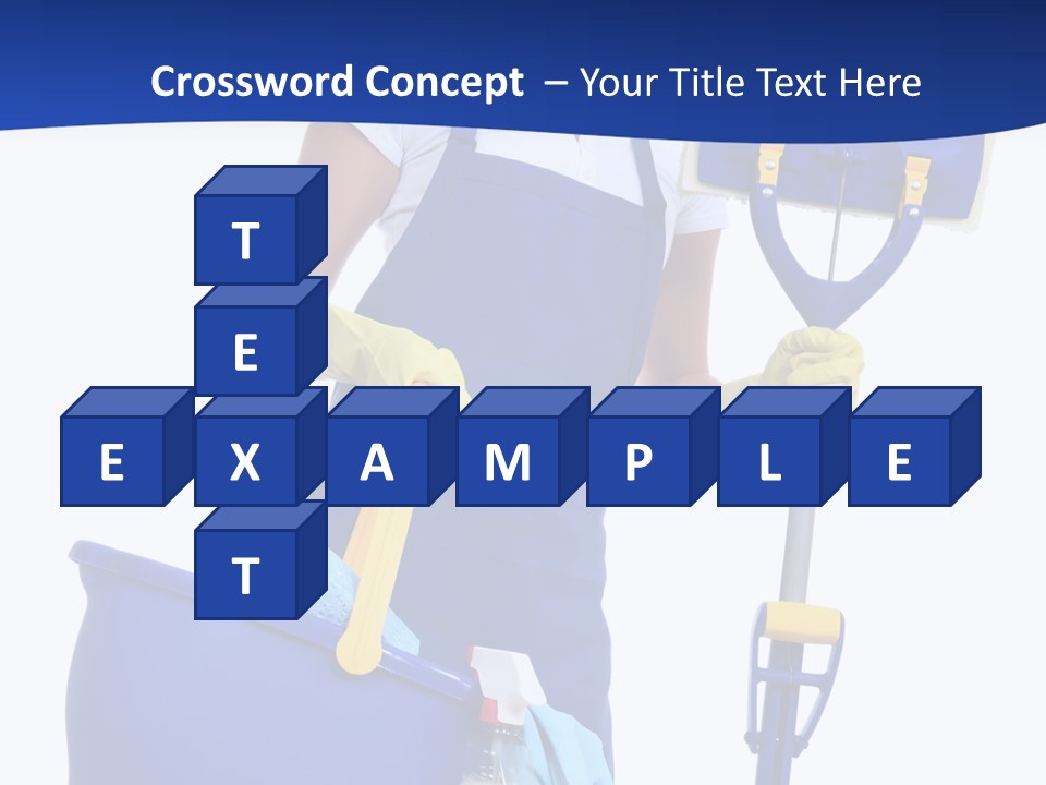 A Cute Maid Cleaner Woman With Mop And Bucket PowerPoint Template