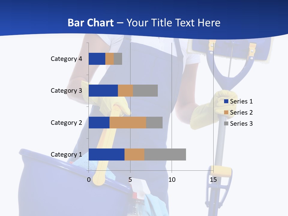 A Cute Maid Cleaner Woman With Mop And Bucket PowerPoint Template