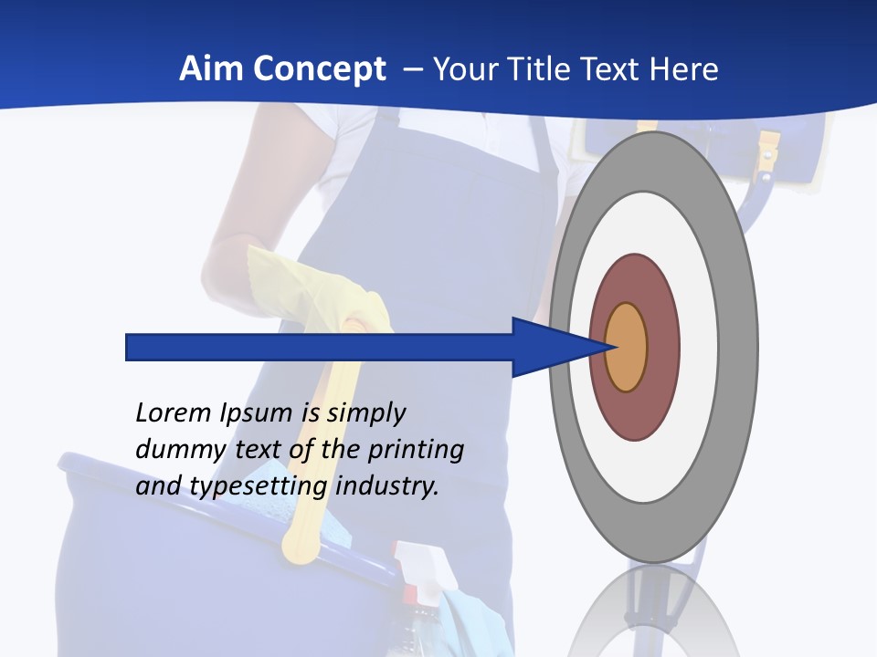 A Cute Maid Cleaner Woman With Mop And Bucket PowerPoint Template