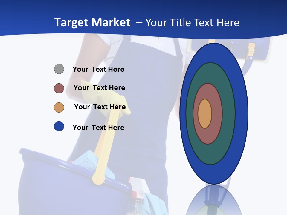 A Cute Maid Cleaner Woman With Mop And Bucket PowerPoint Template