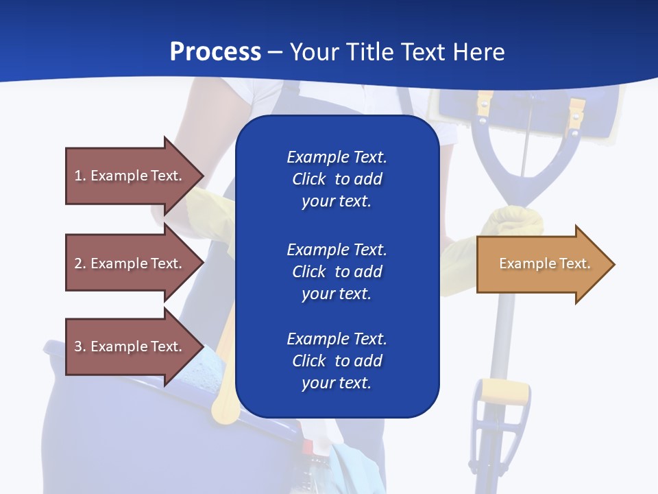 A Cute Maid Cleaner Woman With Mop And Bucket PowerPoint Template