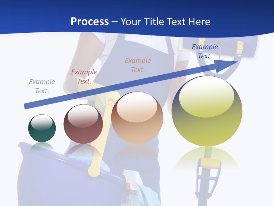 A Cute Maid Cleaner Woman With Mop And Bucket PowerPoint Template