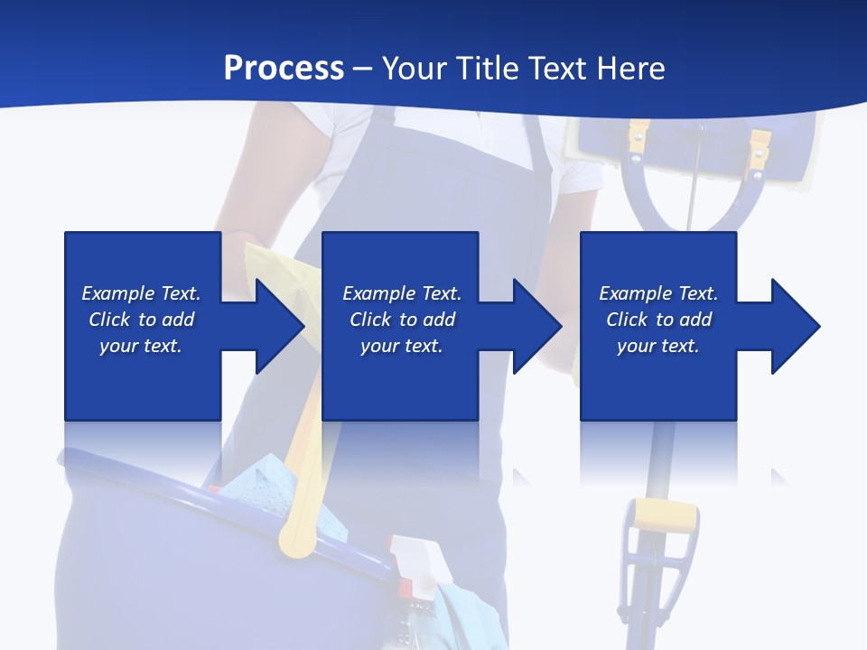 A Cute Maid Cleaner Woman With Mop And Bucket PowerPoint Template