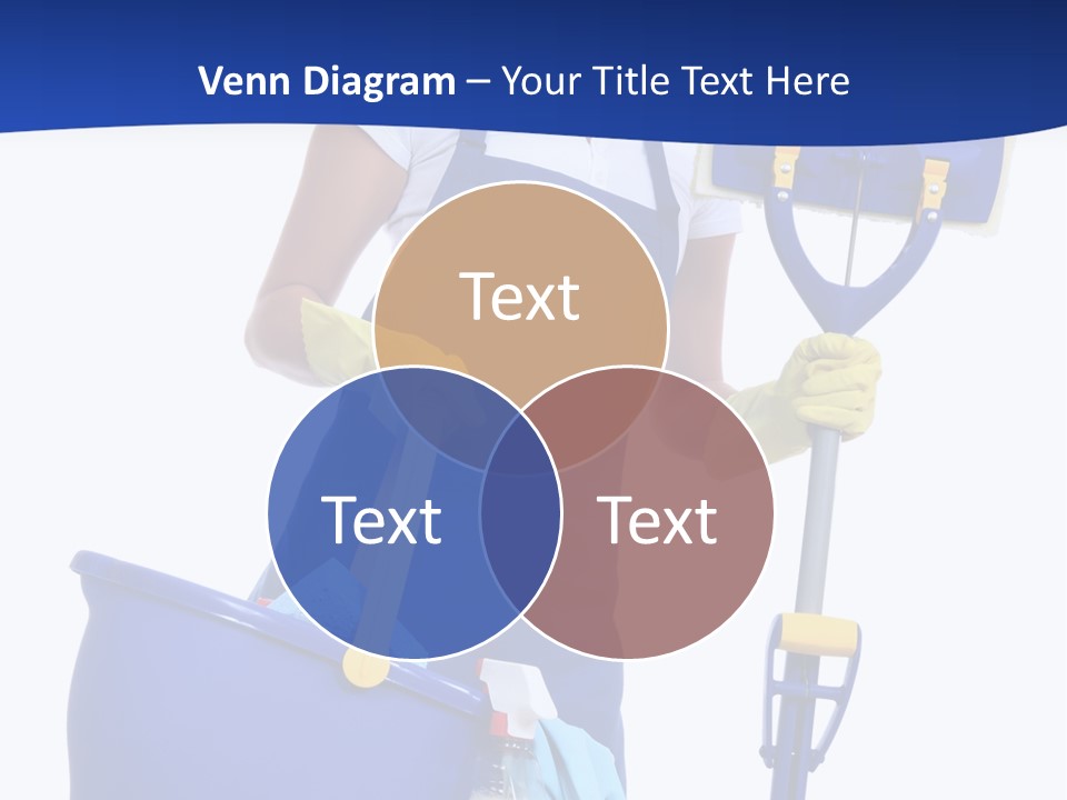 A Cute Maid Cleaner Woman With Mop And Bucket PowerPoint Template