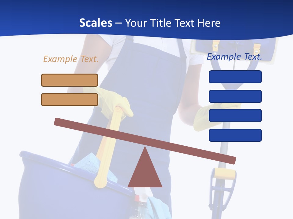 A Cute Maid Cleaner Woman With Mop And Bucket PowerPoint Template