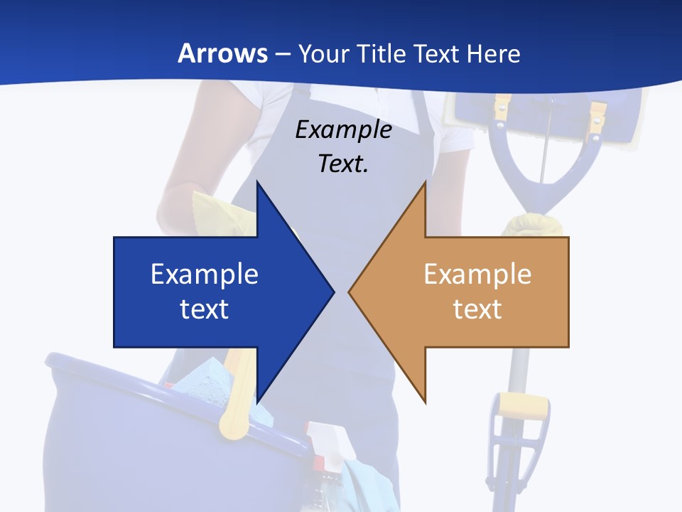 A Cute Maid Cleaner Woman With Mop And Bucket PowerPoint Template