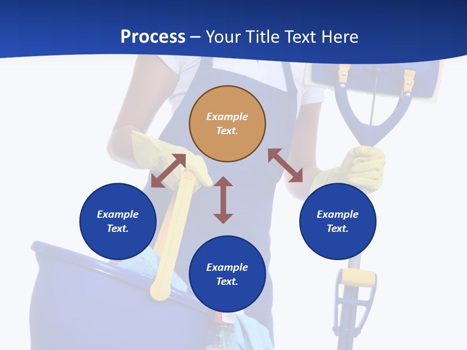 A Cute Maid Cleaner Woman With Mop And Bucket PowerPoint Template