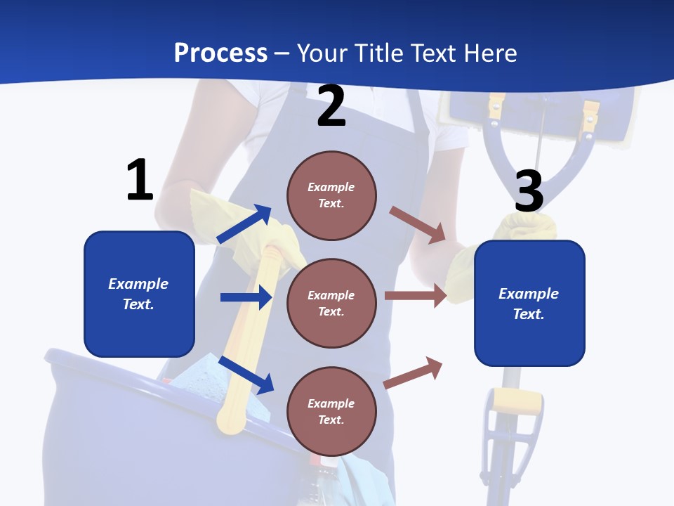 A Cute Maid Cleaner Woman With Mop And Bucket PowerPoint Template