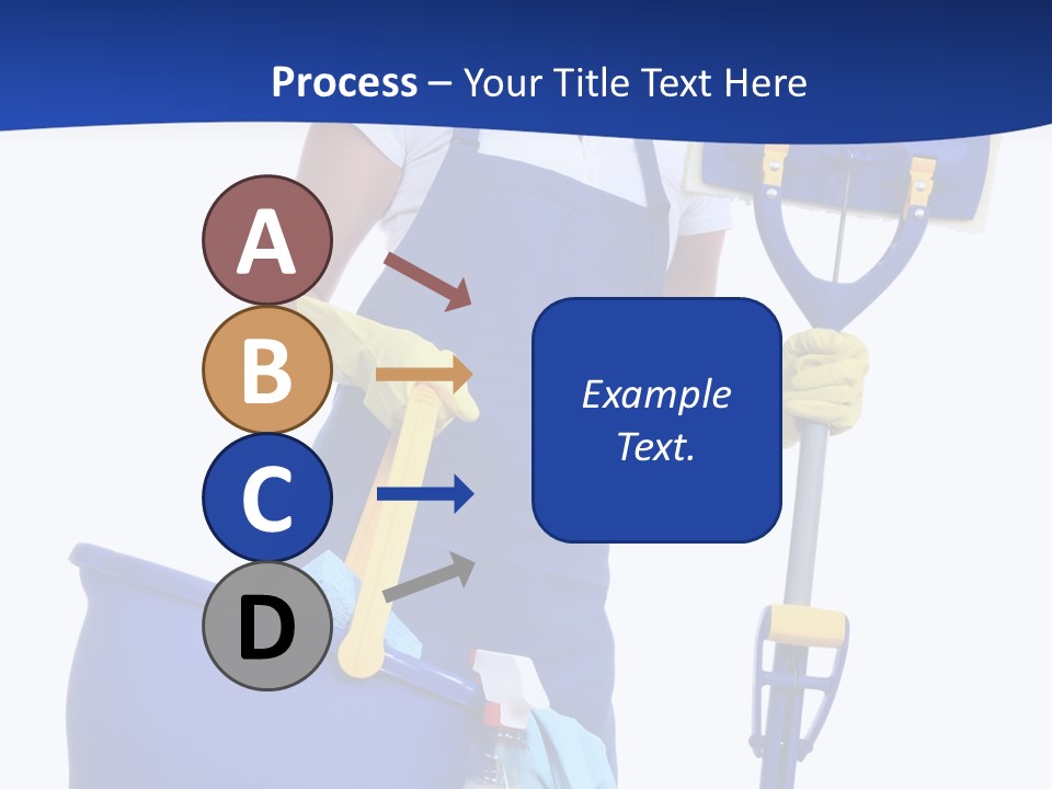 A Cute Maid Cleaner Woman With Mop And Bucket PowerPoint Template