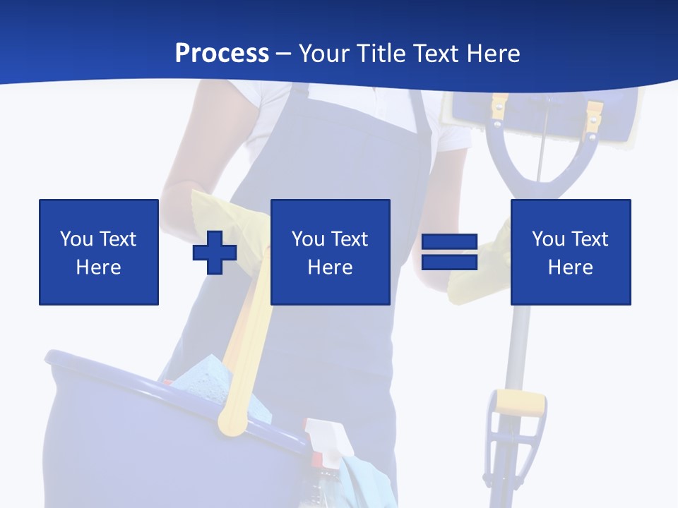 A Cute Maid Cleaner Woman With Mop And Bucket PowerPoint Template