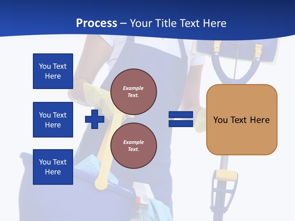 A Cute Maid Cleaner Woman With Mop And Bucket PowerPoint Template