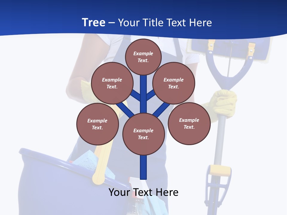 A Cute Maid Cleaner Woman With Mop And Bucket PowerPoint Template