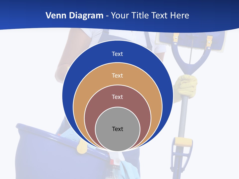 A Cute Maid Cleaner Woman With Mop And Bucket PowerPoint Template