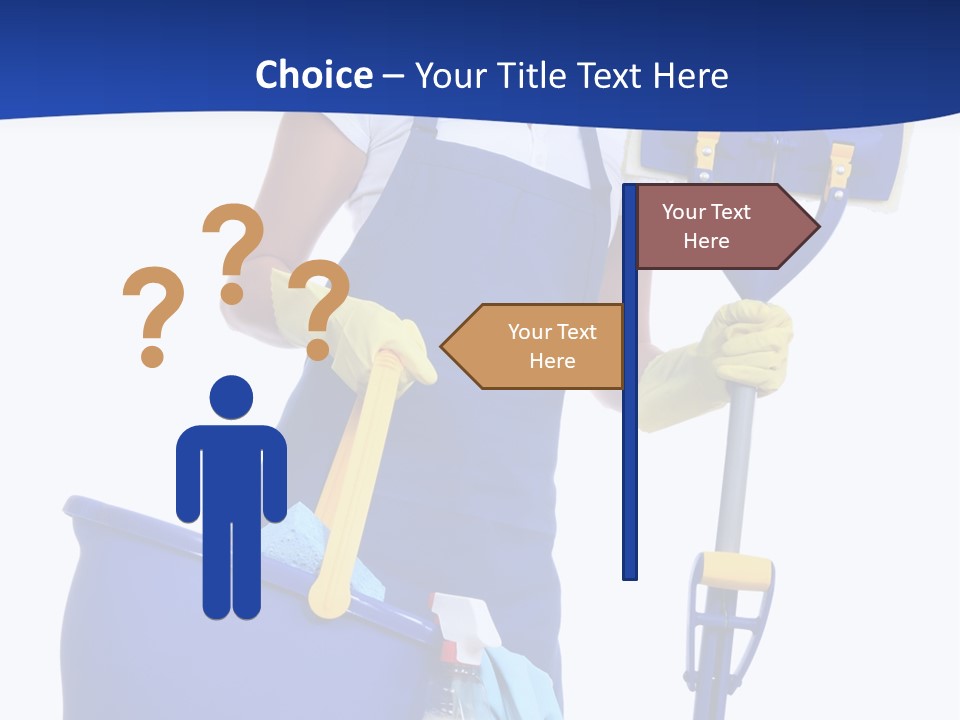 A Cute Maid Cleaner Woman With Mop And Bucket PowerPoint Template