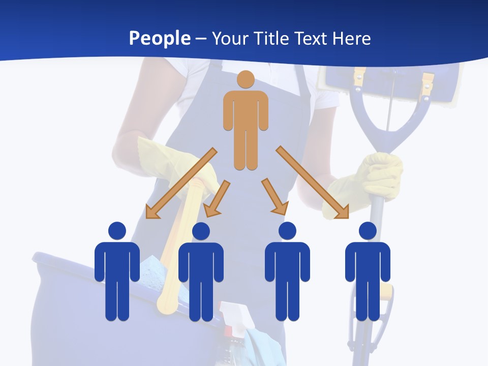 A Cute Maid Cleaner Woman With Mop And Bucket PowerPoint Template