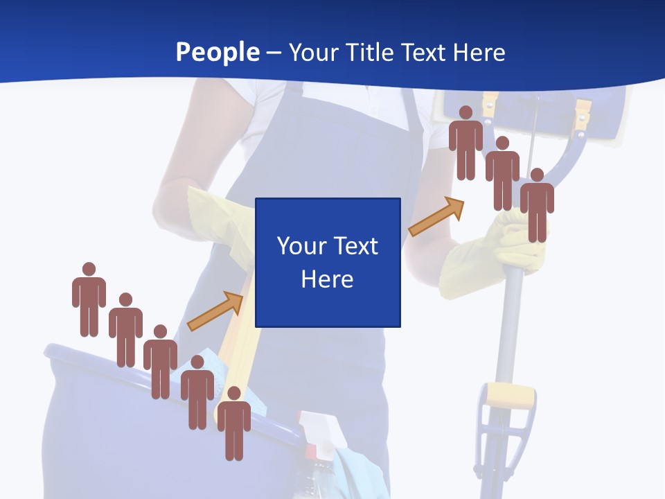 A Cute Maid Cleaner Woman With Mop And Bucket PowerPoint Template