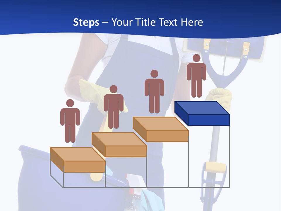 A Cute Maid Cleaner Woman With Mop And Bucket PowerPoint Template