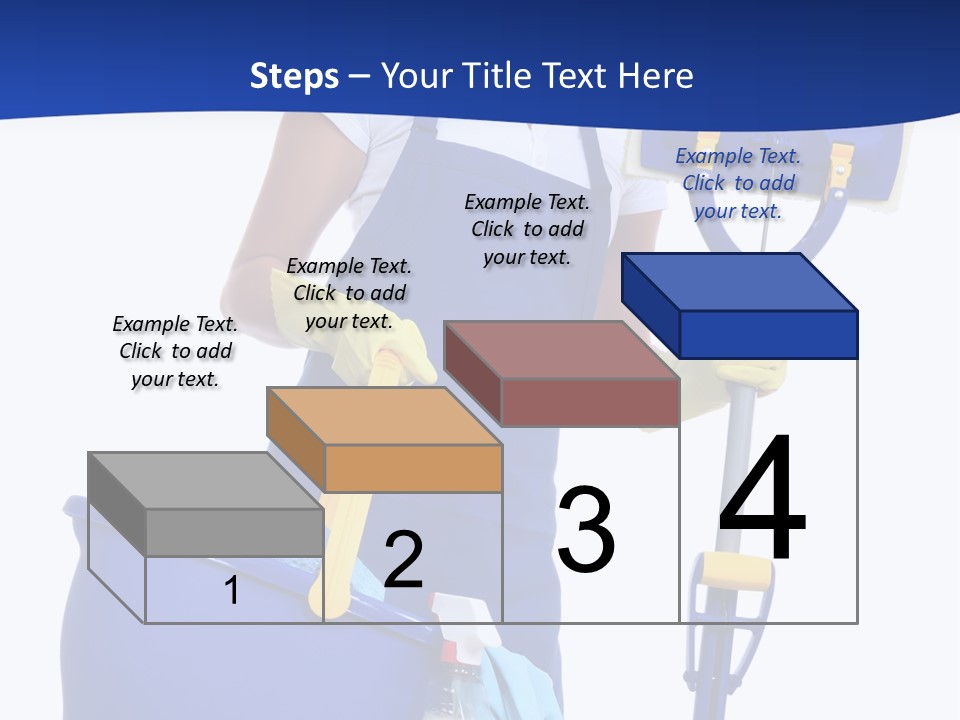 A Cute Maid Cleaner Woman With Mop And Bucket PowerPoint Template