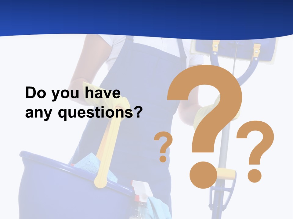 A Cute Maid Cleaner Woman With Mop And Bucket PowerPoint Template