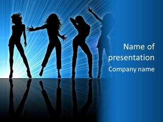 Girls Dancing At A Night Club PowerPoint Template