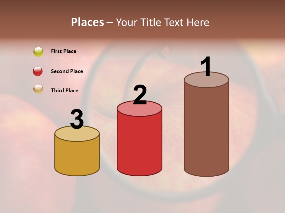 Red Apples With Magnifying Glass PowerPoint Template