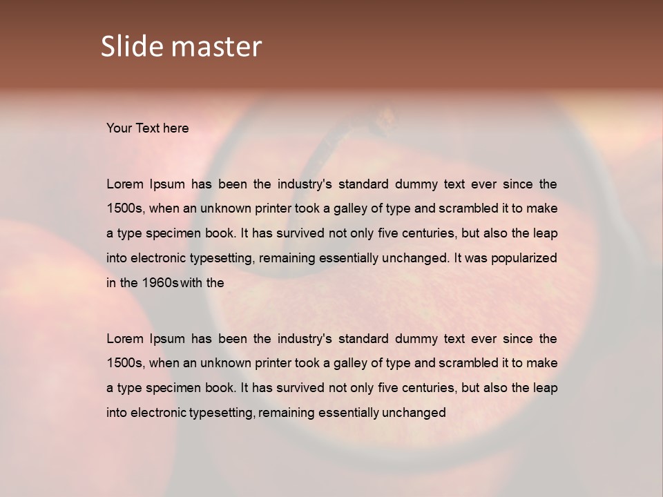 Red Apples With Magnifying Glass PowerPoint Template